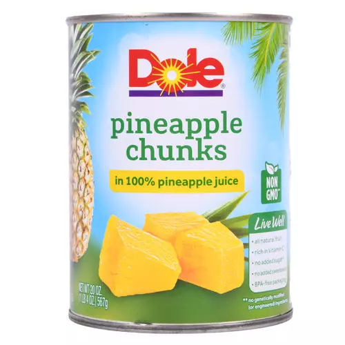 Dole PINEAPPLE CHUNKS IN 100% PINEAPPLE JUICE 567g