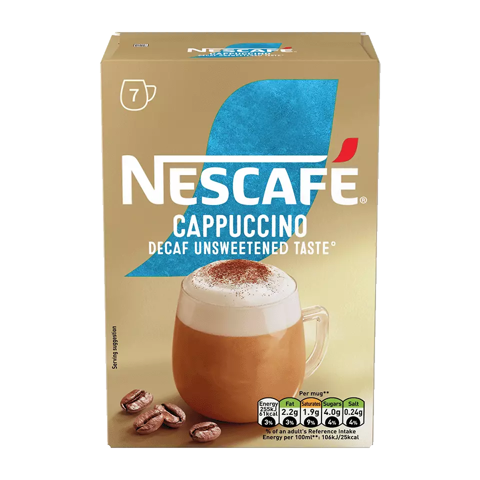 NESCAFE CAPPUCCINO DECAFE UNSWEETED TASTE 105G