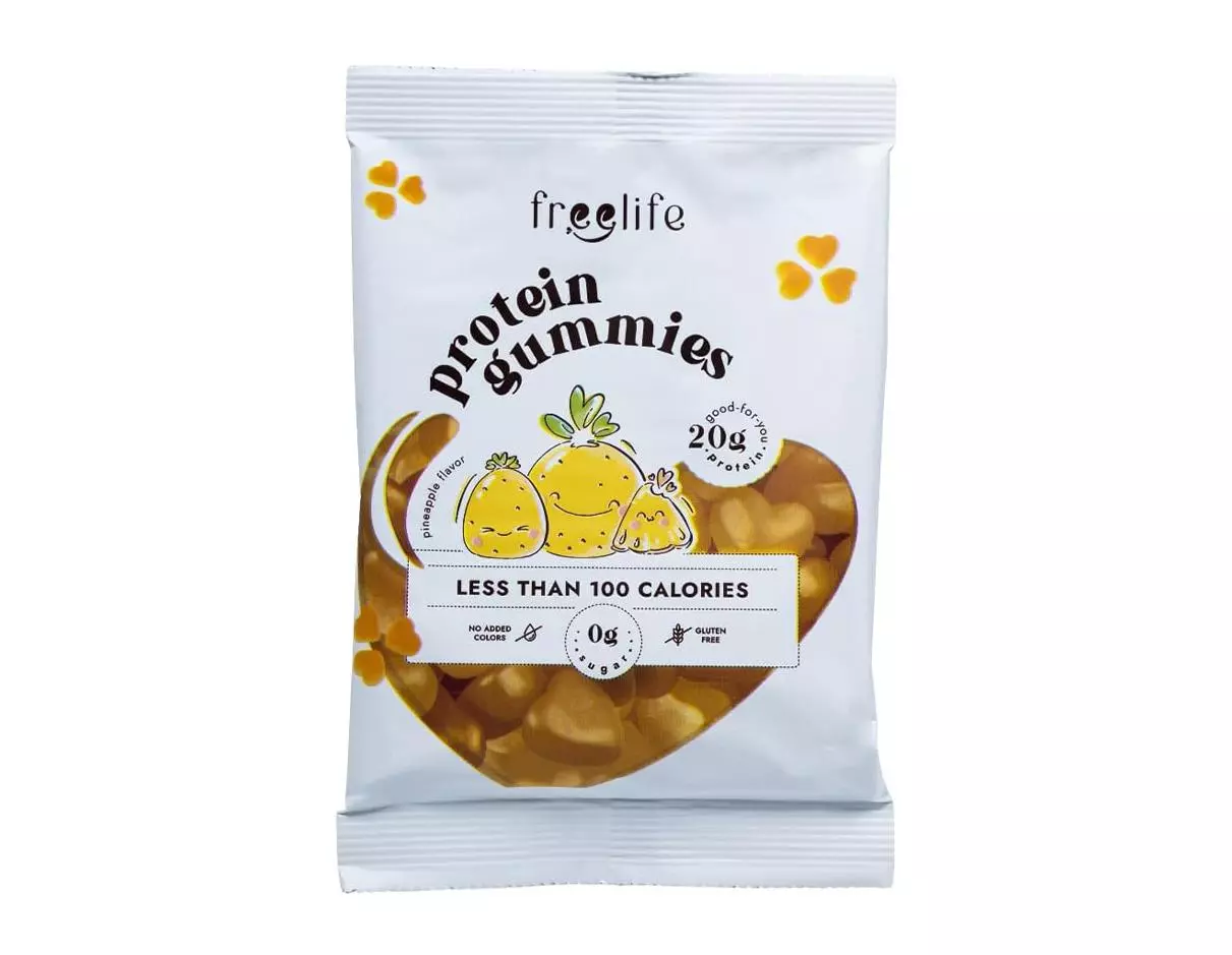 FREE LIFE PROTEIN GUMMIES PINEAPPLE 32G