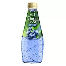Vinut Basil Seed Low Calorie Juice with Blueberry Flavor Glass Bottle	290ml