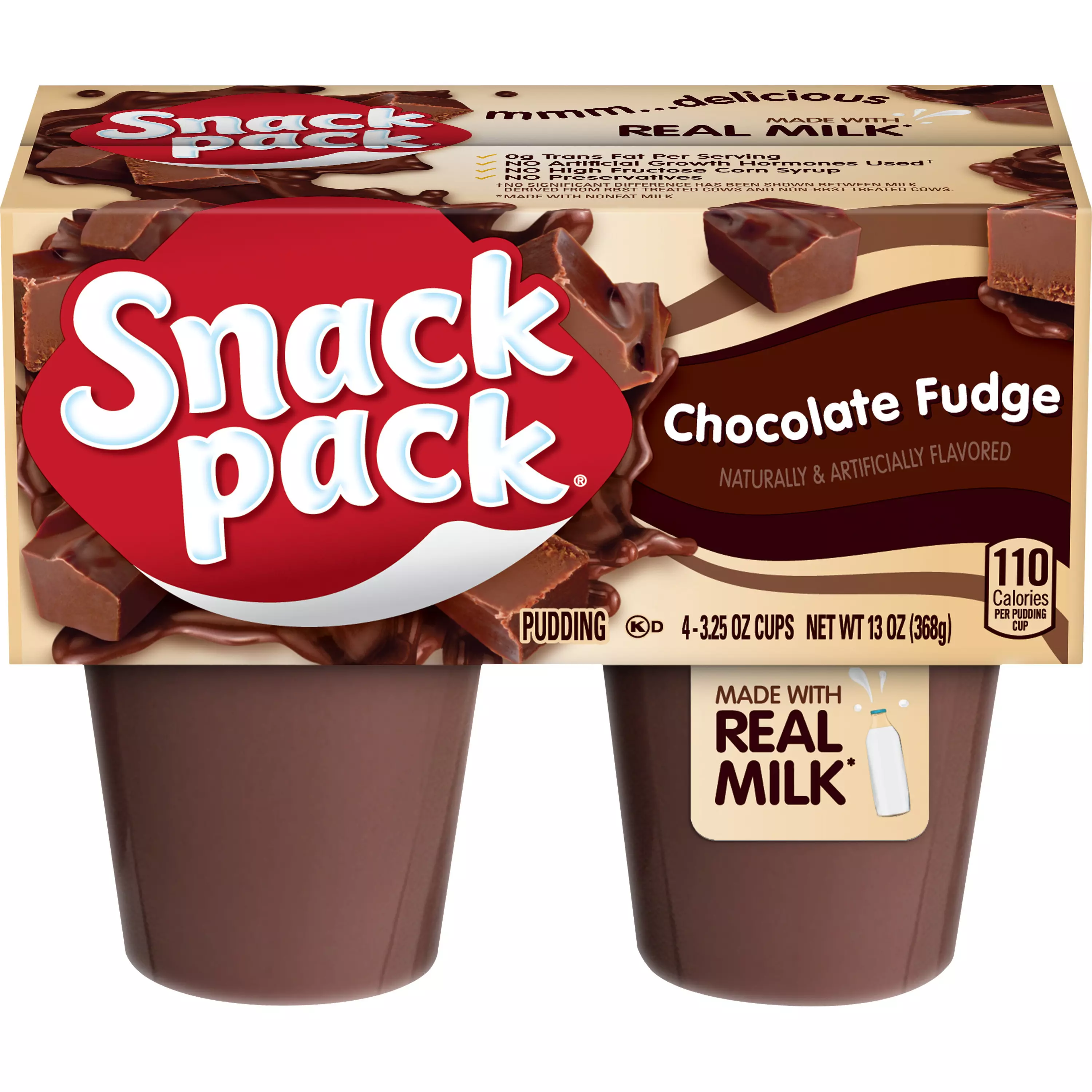 Snack Pack Chocolate Fudge Pudding 4cups 368g