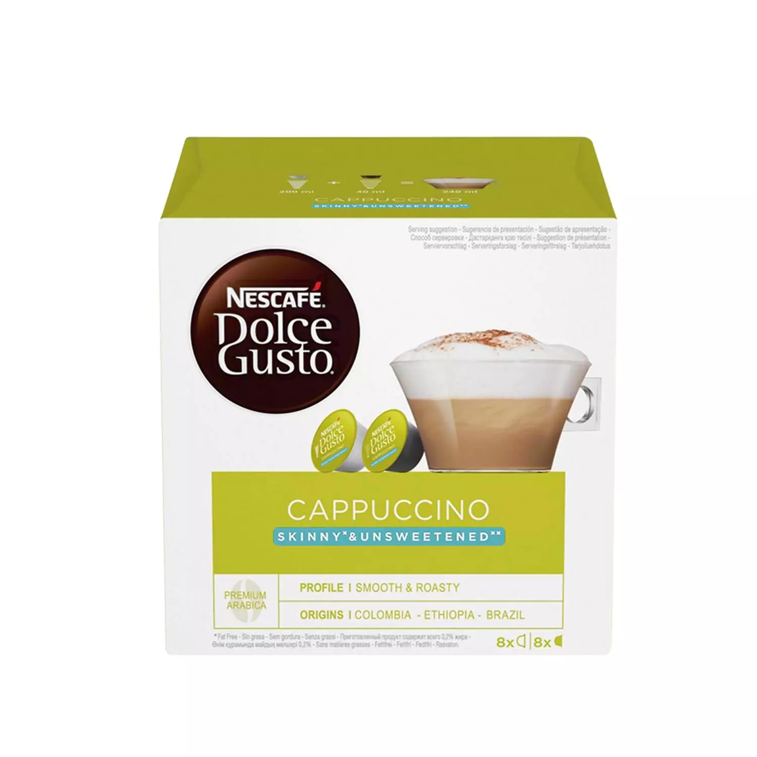 NESCAFÉ Dolce Gusto Skinny Cappuccino & Skinny Latte Macchiato Coffee Capsules - Pack of 16