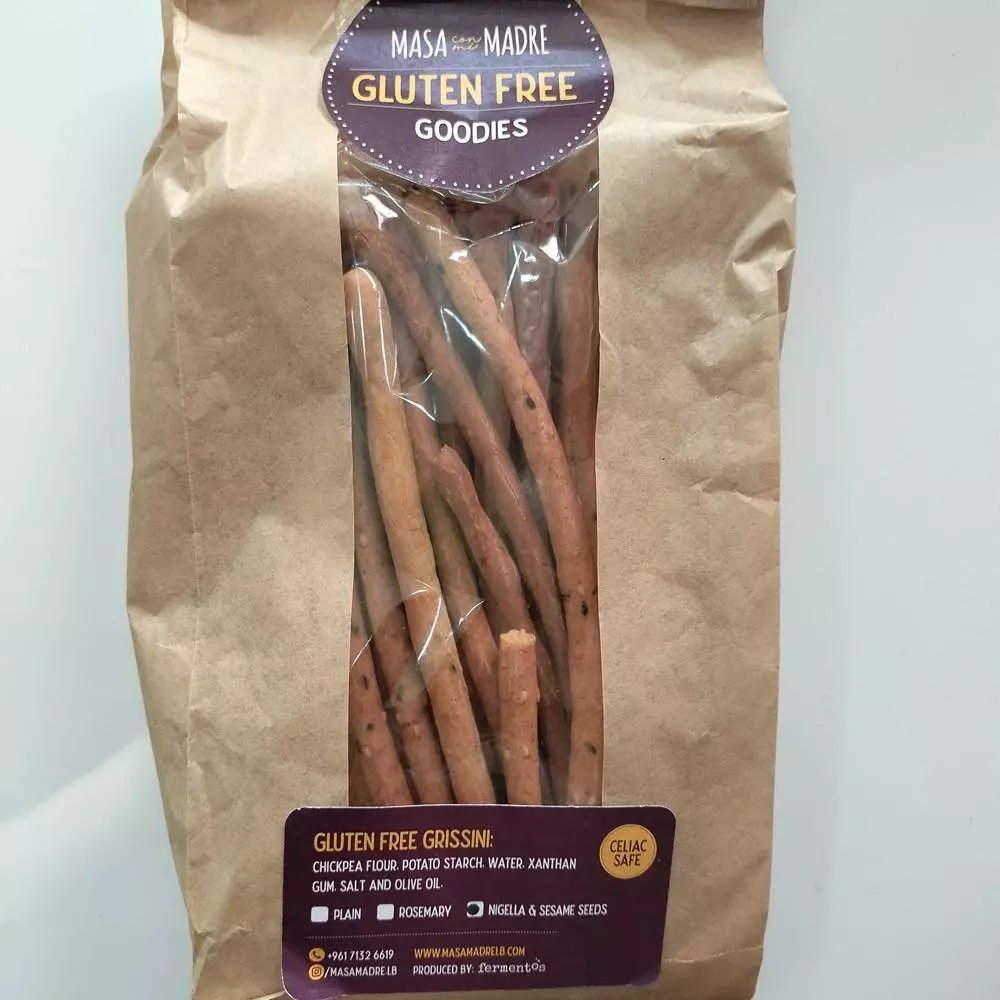 MASA MADRE GLUTEN FREE GRISSINI NIGELLA & SESAME SEEDS