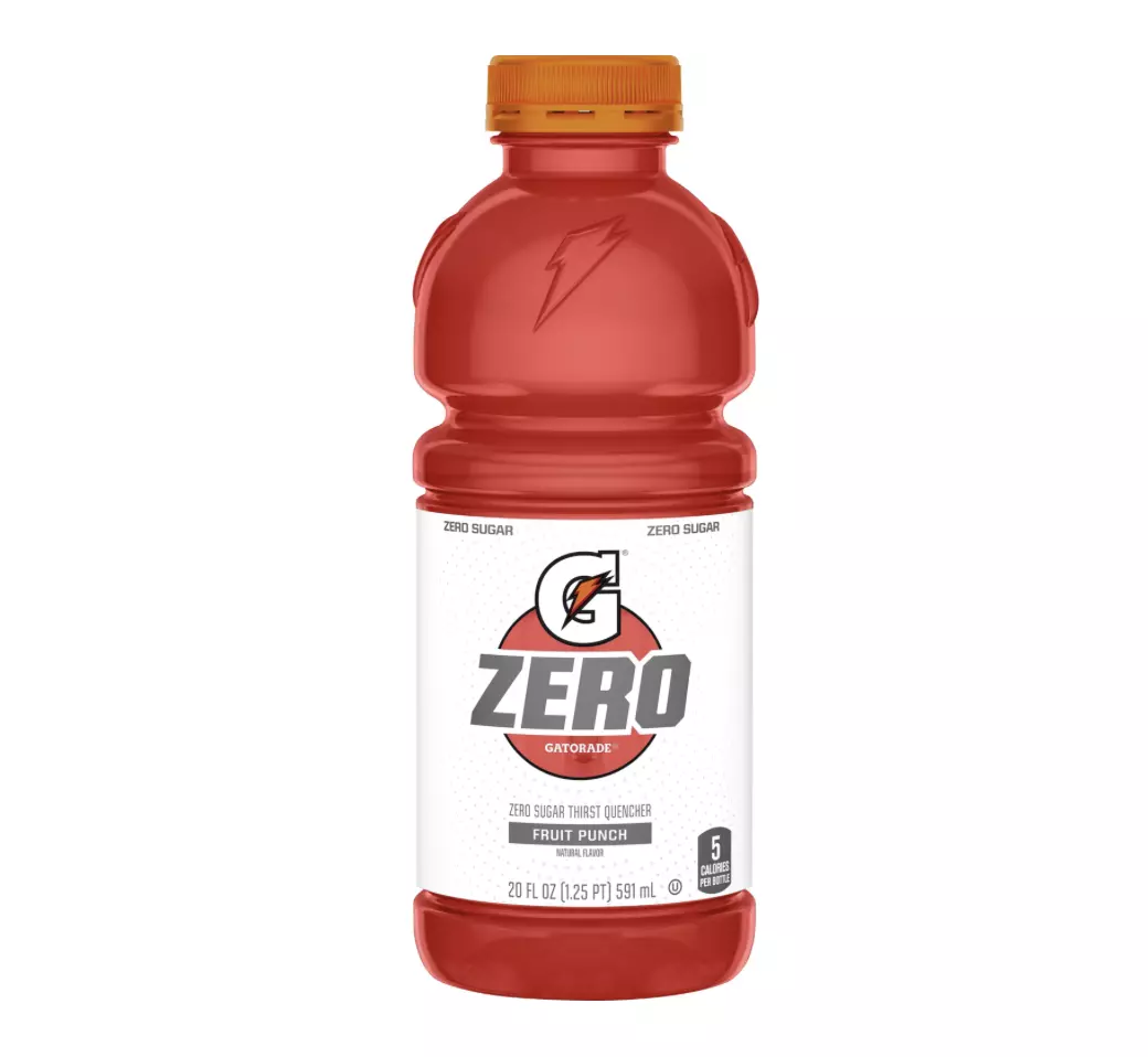 Gatorade, Zero, Fruit Punch Flavor, Zero Sugar Thirst Quencher 591 mL, Bottle