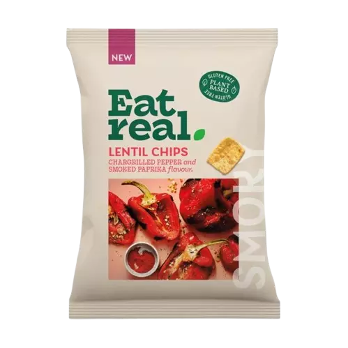 Eat Real Lentil Chips Chargrilled Red Pepper 95g