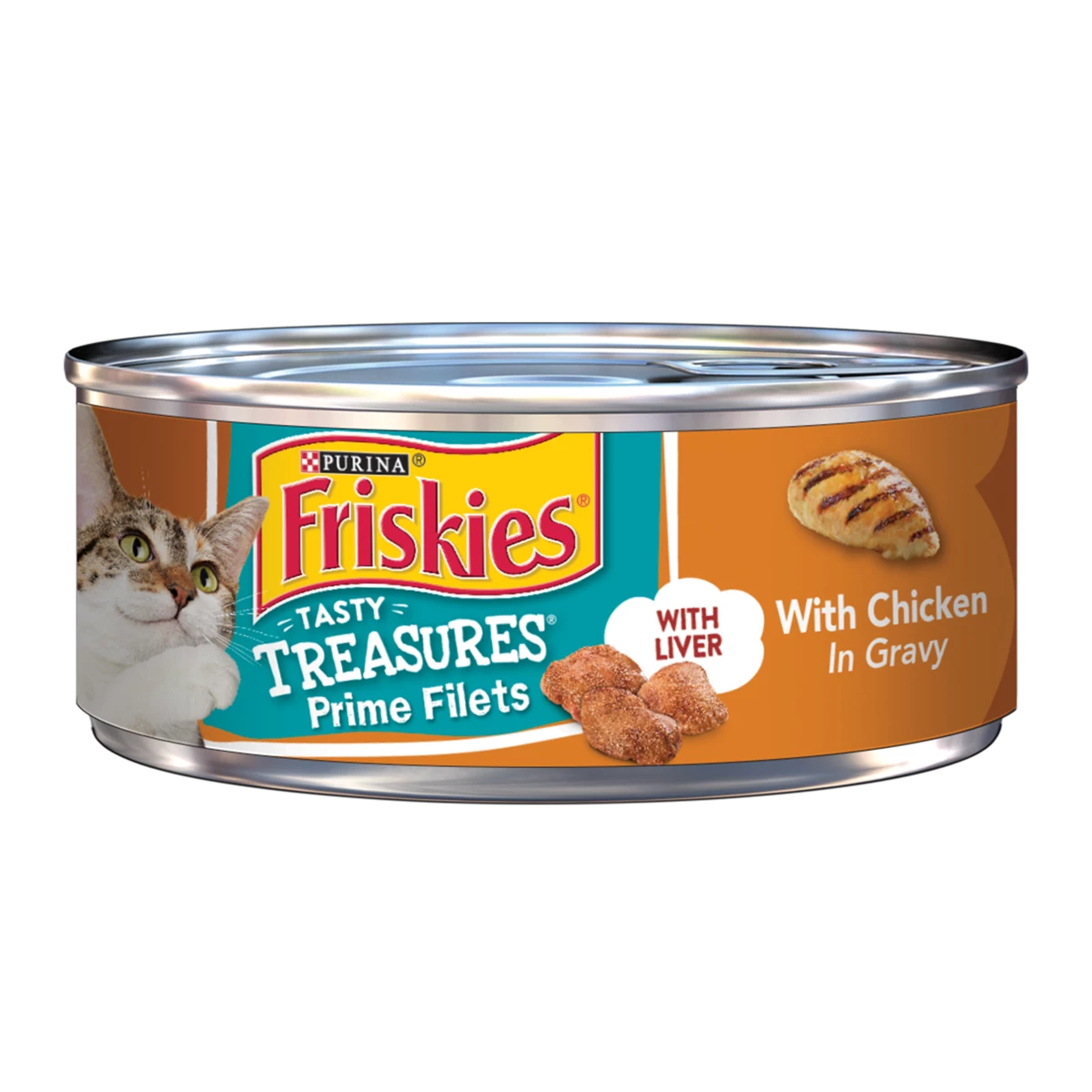 Friskies Tasty Treasures Cat Food Chicken With Liver In Gravy, 5.5 Oz