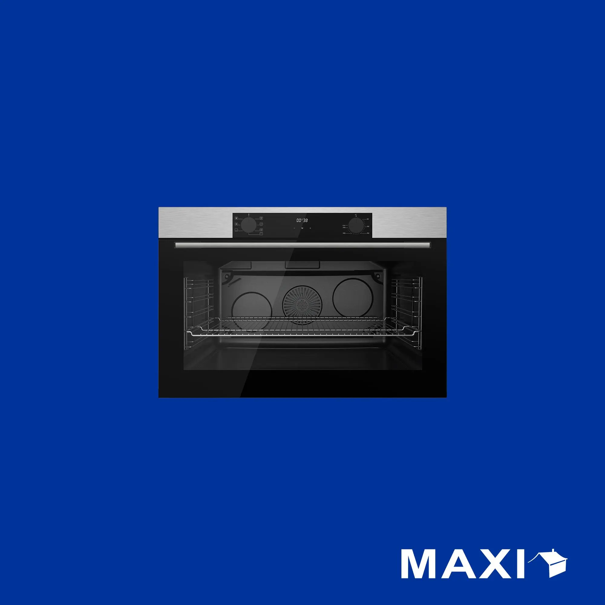 Maxi Electric Built-in Oven 90CM (QX97SSD) Stainless Steel & Black Glass
