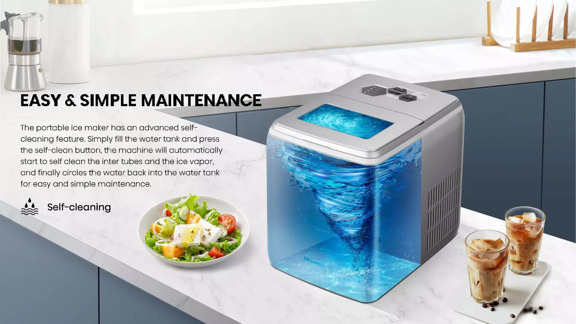 Hisense Ice Maker 12KG/24h 1500mL water tank (ICM1244) Hisense Ice Maker 12KG/24h 1500mL water tank (ICM1244)