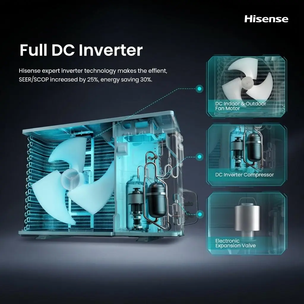 Hisense Split AC 2.0 HP Inverter Black
