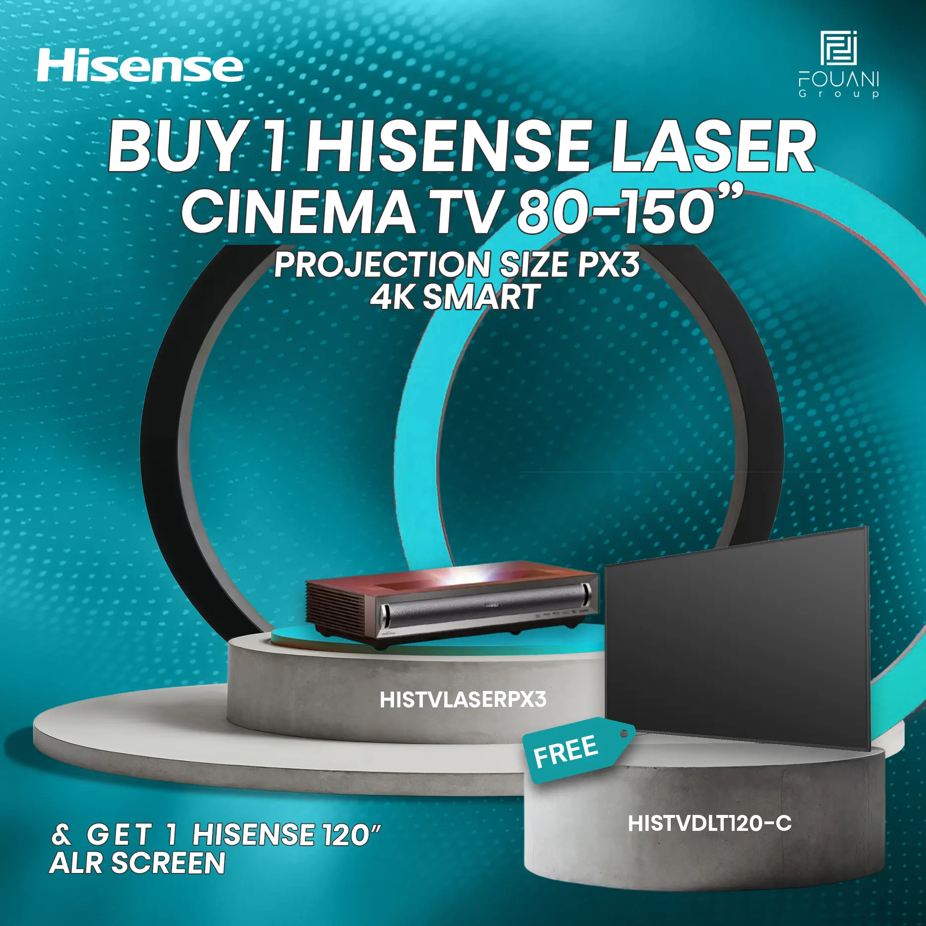 Hisense Laser Cinema TV 80-150 Inch Projection Size PX3 4K Smart Hisense Laser Cinema TV 80-150 Inch Projection Size PX3 4K Smart