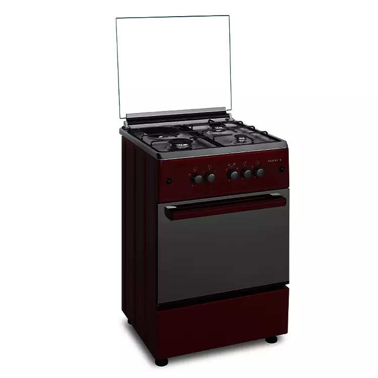 Maxi Gas Cooker 60x60 CM (3+1) Burners Red Maxi Gas Cooker 60x60 CM (3+1) Burners Red