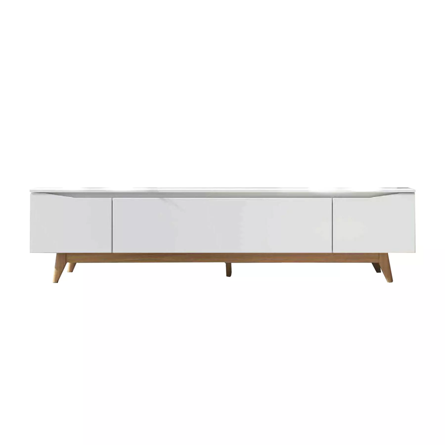 Provincia Flynt TV Stand 2.19m (Off White Matte/Natural)