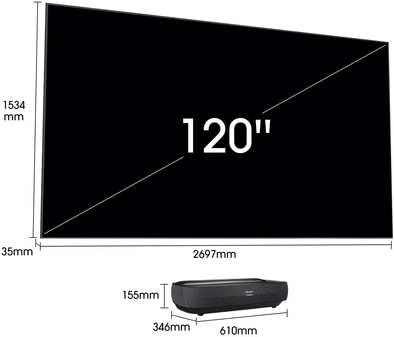 Hisense Laser TV 120 Inch L9 4K Smart