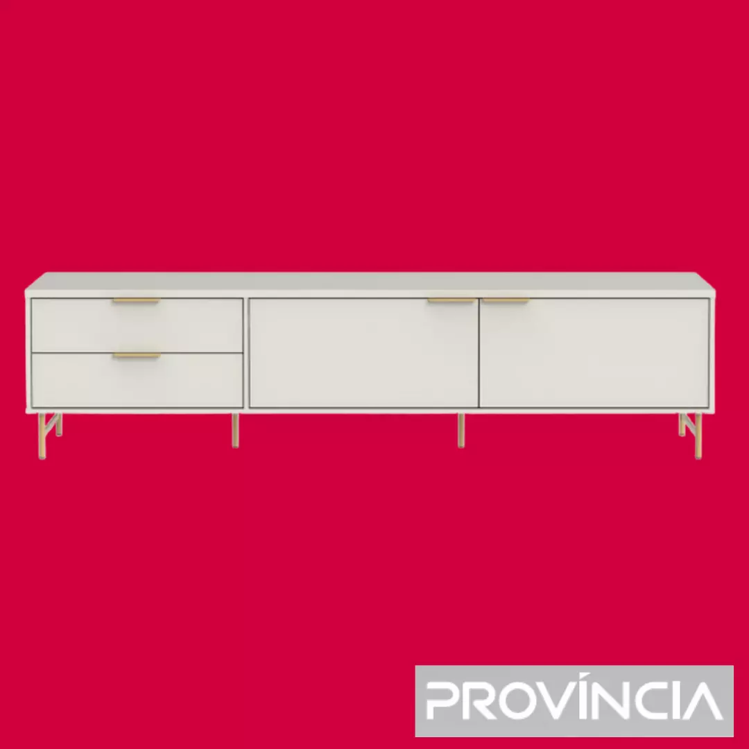 Provincia Yves TV Stand 2.2m (White/Dourado) Provincia Yves TV Stand 2.2m (White/Dourado)