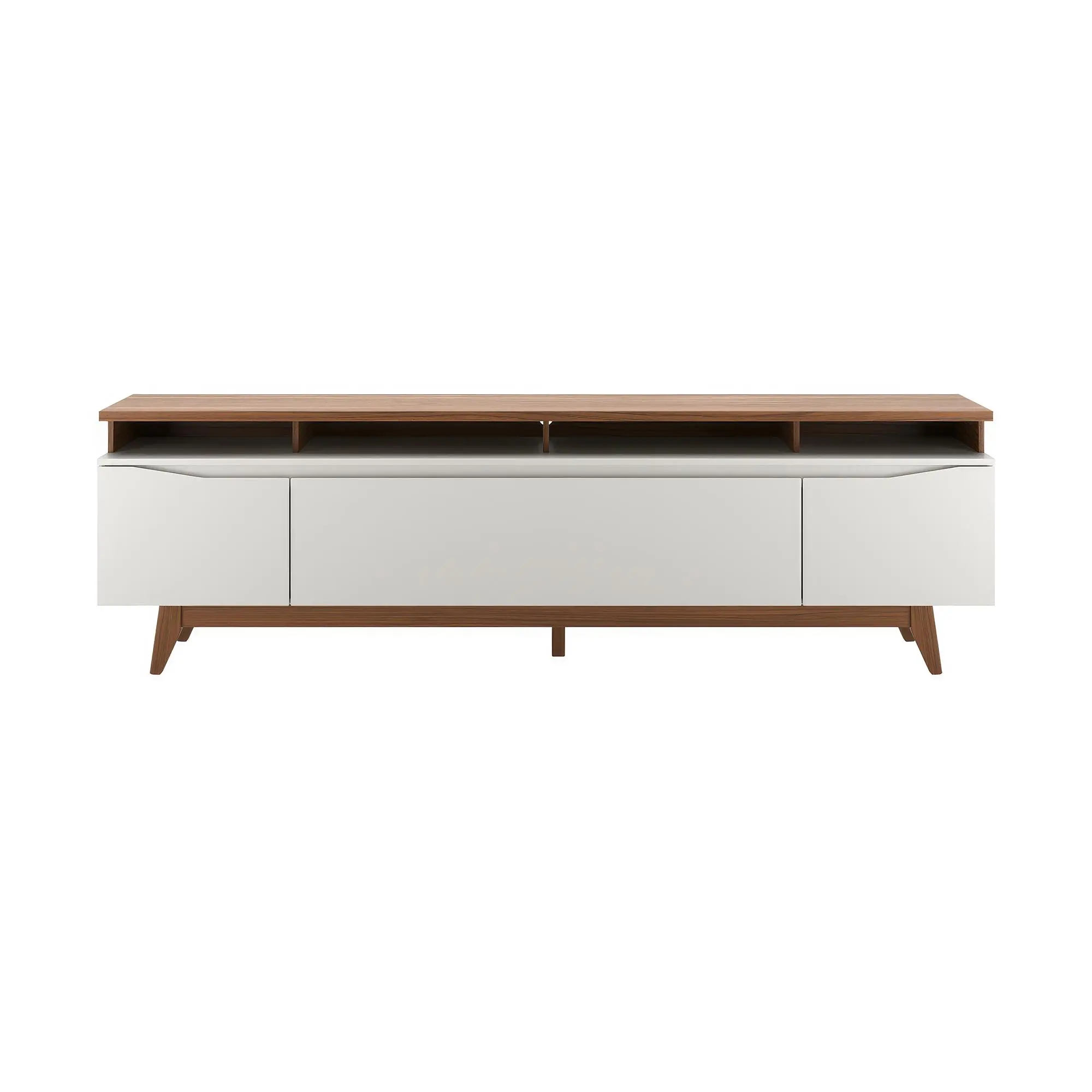 Provincia Flynt TV Stand 2.2m (Off White Matte/Cinamomo)