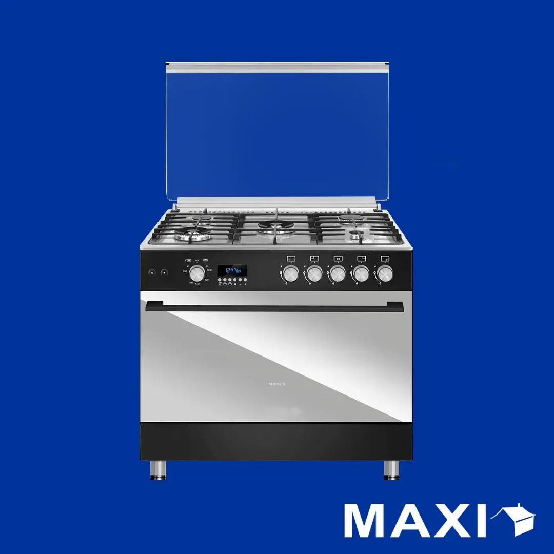 Maxi Gas Cooker 60x90 CM (5) Burners Shine Line Black & Inox (FK962DSP) Maxi Gas Cooker 60x90 CM (5) Burners Shine Line Black & Inox (FK962DSP)