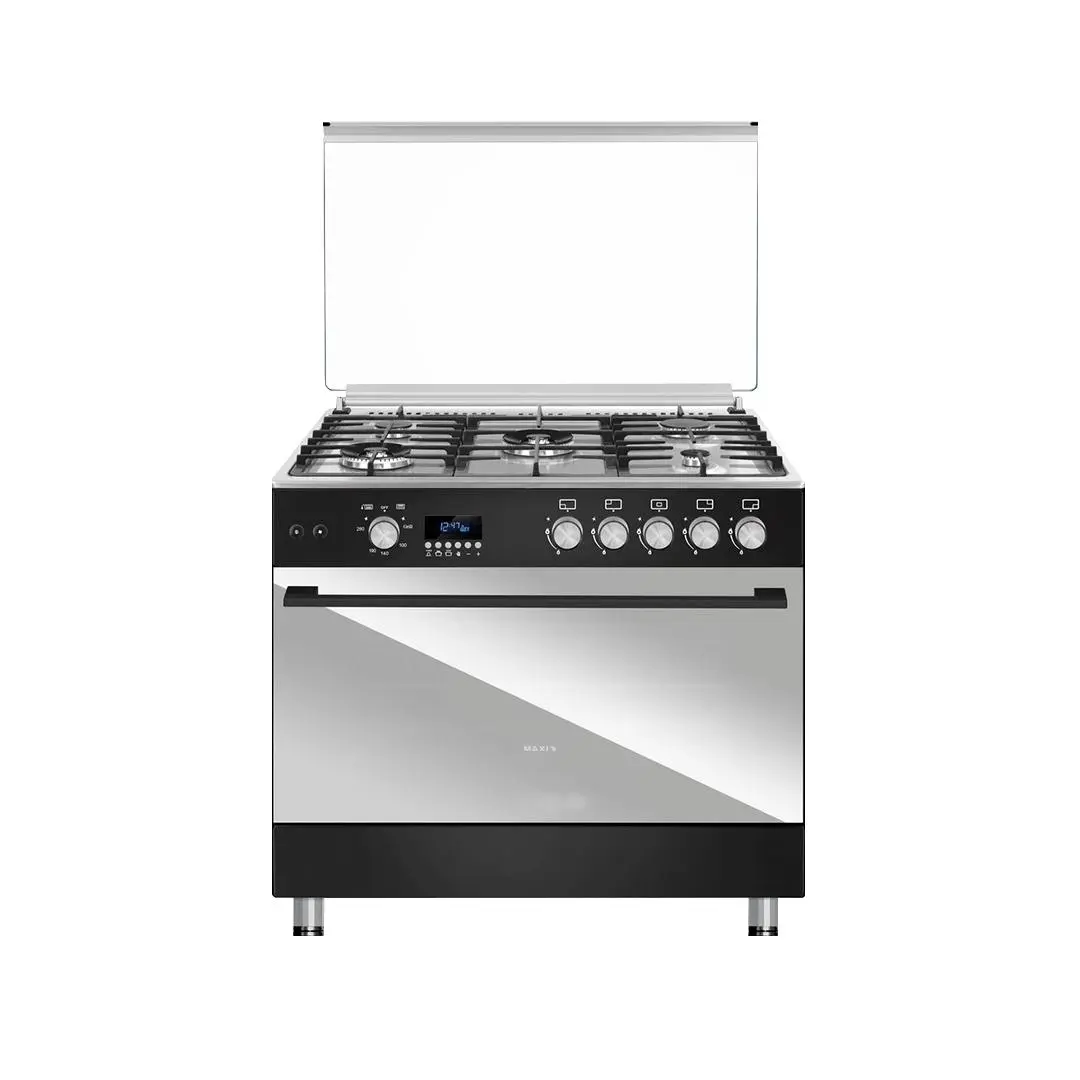 Maxi Gas Cooker 60x90 CM (5) Burners Shine Line Black & Inox (FK962DSP)