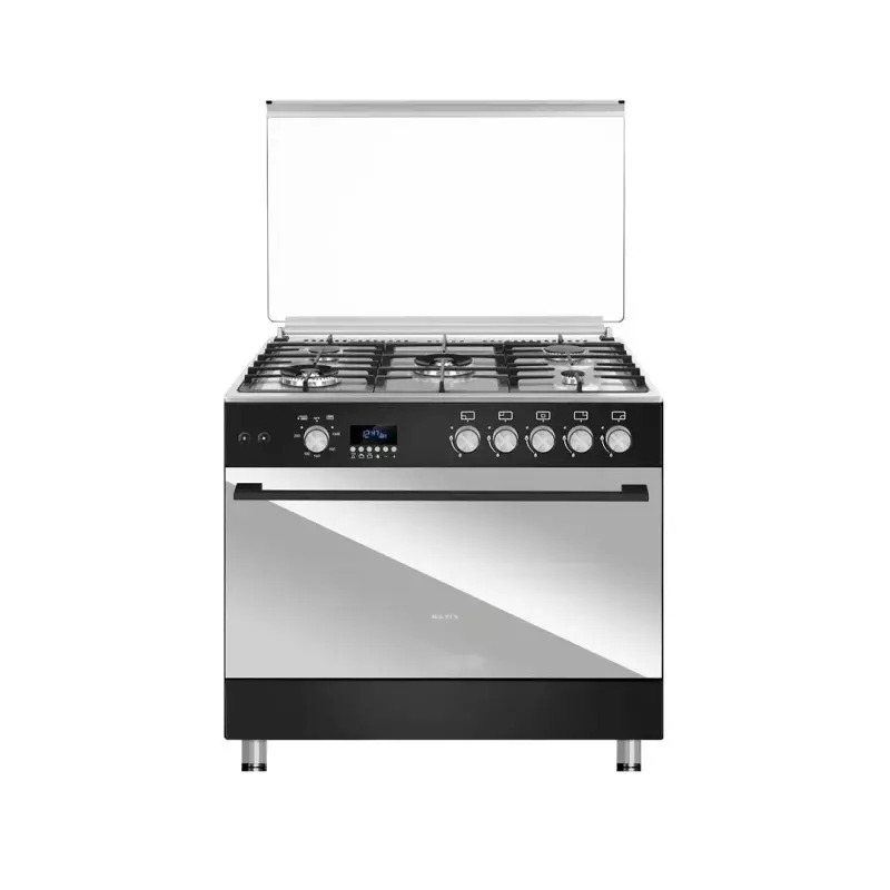 Maxi Gas Cooker 60x90 CM (5) Burners Shine Line Black & Inox (FK962DSP)