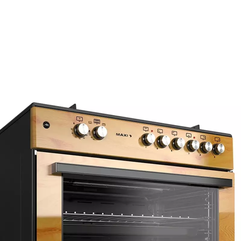 Maxi Gas Cooker 60x90 CM (4+2) Burners Wood (TR)
