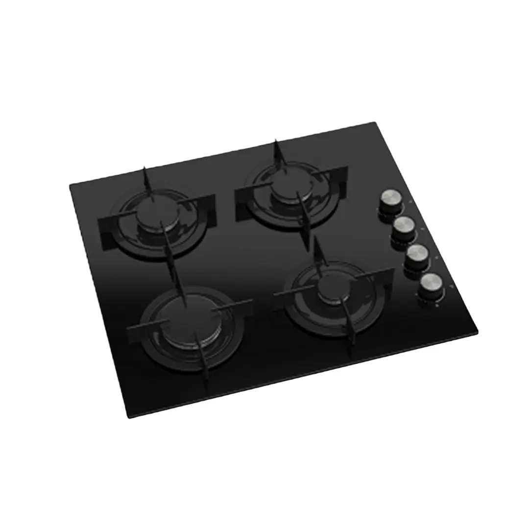 Maxi Tabletop Gas Cooker 4 Burners (CS205) Black Glass