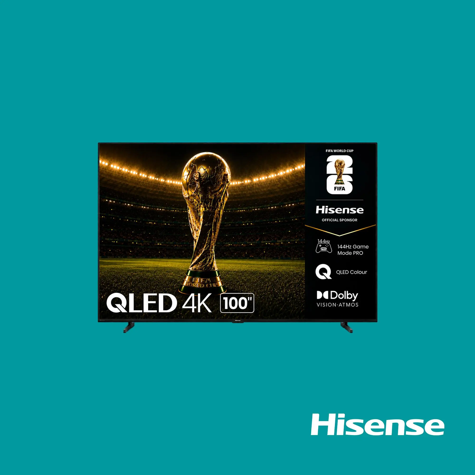 Hisense TV QLED 100 Inch Q7Q 4K Smart 144Hz VRR QLED Gaming TV