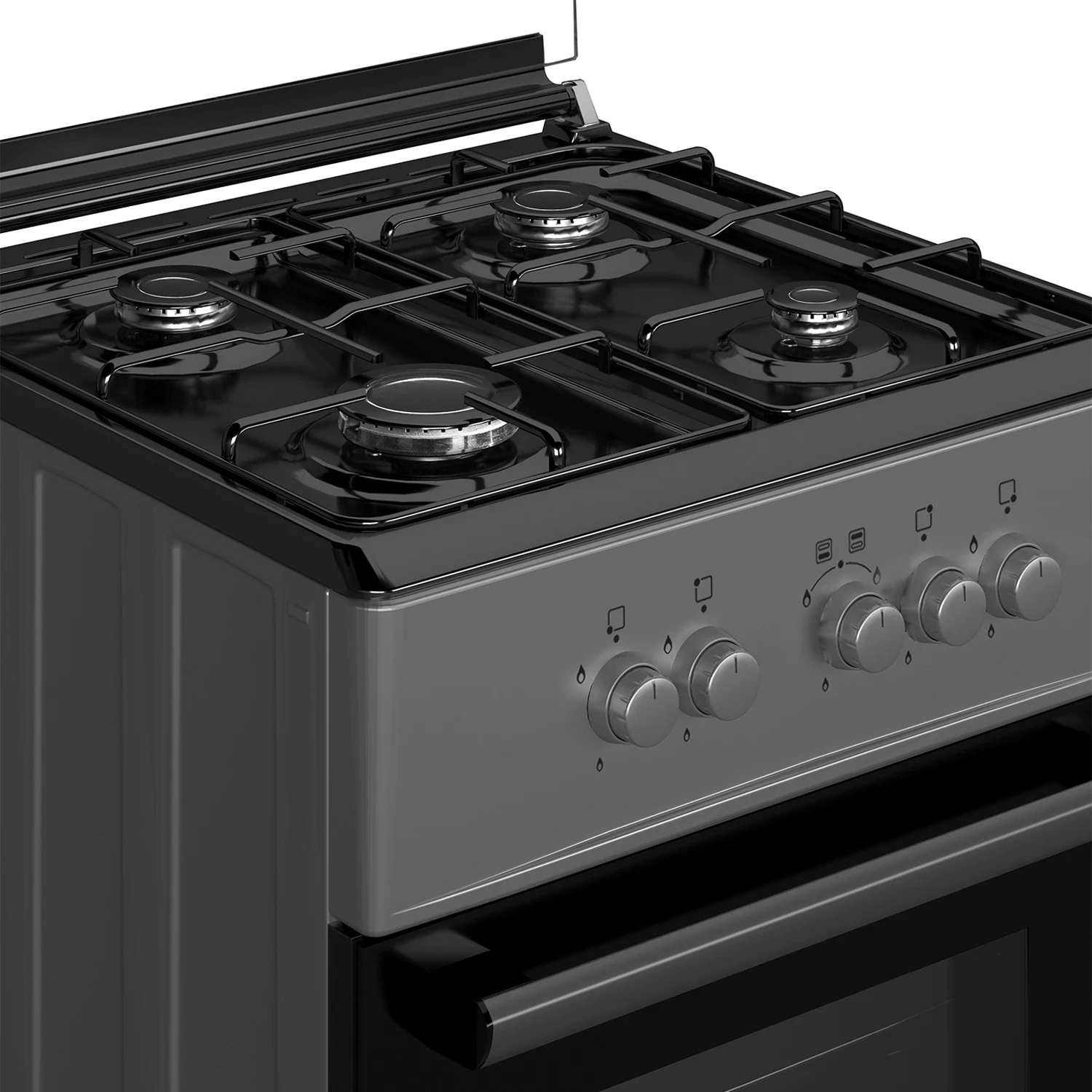 Maxi Gas Cooker 60x60 CM (4) Burners Black & Grey (BASIC) Maxi Gas Cooker 60x60 CM (4) Burners Black & Grey (BASIC)