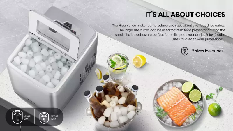 Hisense Ice Maker 12KG/24h 1000mL water tank (ICM1263)