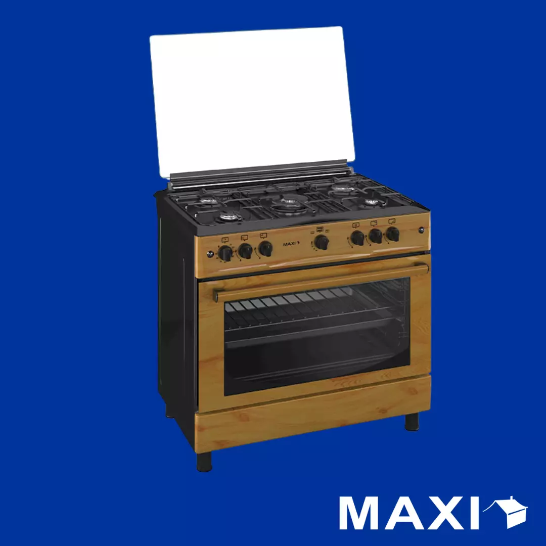 Maxi Gas Cooker 60x90 CM (5) Burners Wood Maxi Gas Cooker 60x90 CM (5) Burners Wood
