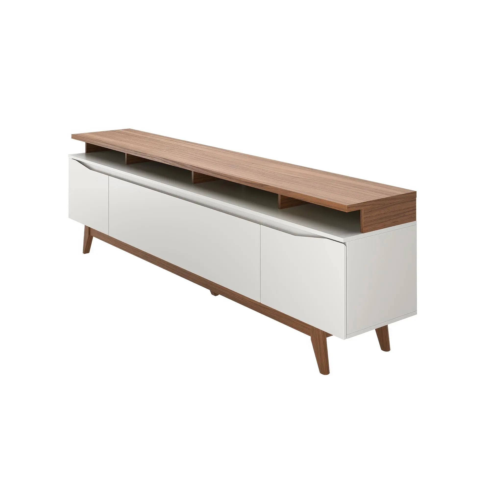 Provincia Flynt TV Stand 2.2m (Off White Matte/Cinamomo) Provincia Flynt TV Stand 2.2m (Off White Matte/Cinamomo)