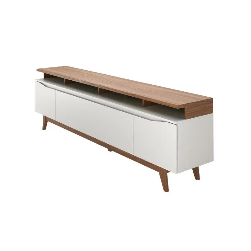 Provincia Flynt TV Stand 2.2m (Off White Matte/Cinamomo)