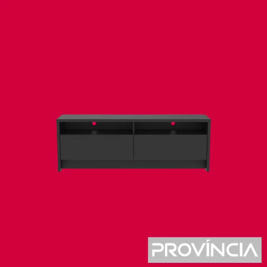 Provincia Aspen TV Stand 1.35m Preto Fosco (Black Matte)