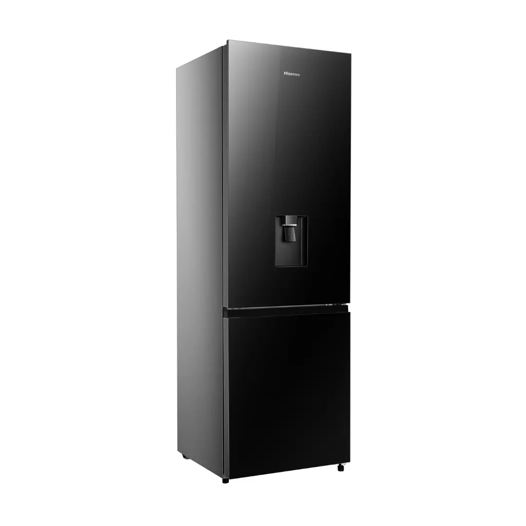 Hisense Bottom Freezer Refrigerator 349L (349DR) Black Glass Doors With Dispenser
