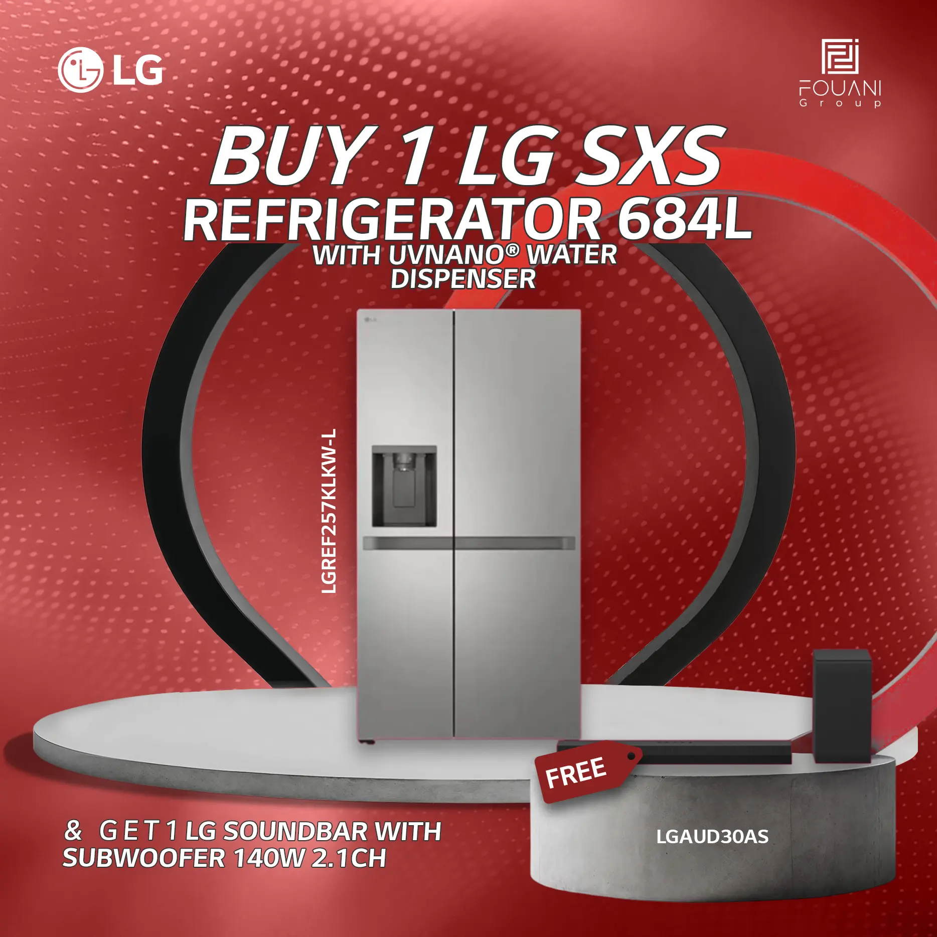 LG SxS Refrigerator 684L (GC-L257KLKW) with UVnano® Water Dispenser LG SxS Refrigerator 684L (GC-L257KLKW) with UVnano® Water Dispenser