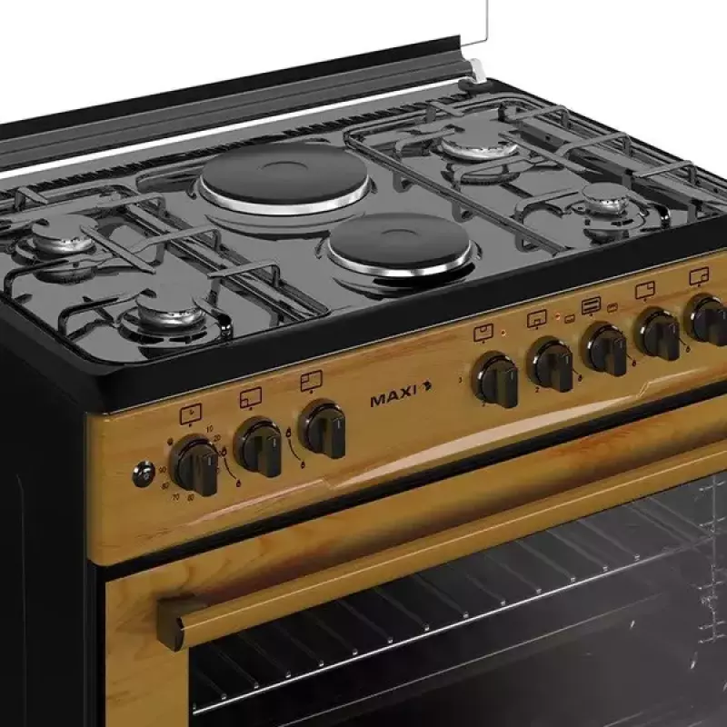 Maxi Gas Cooker 60x90 CM (4+2) Burners Wood