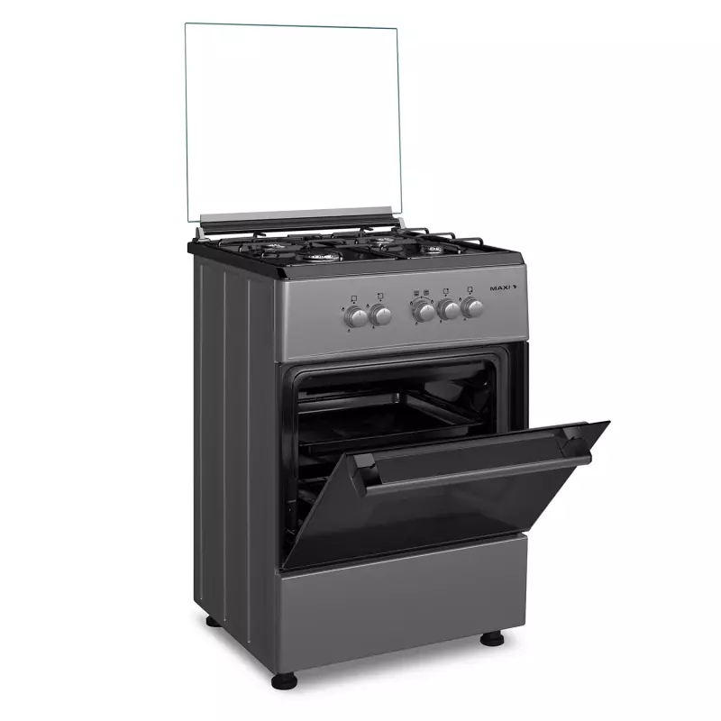 Maxi Gas Cooker 60x60 CM (4) Burners Black & Grey (BASIC)