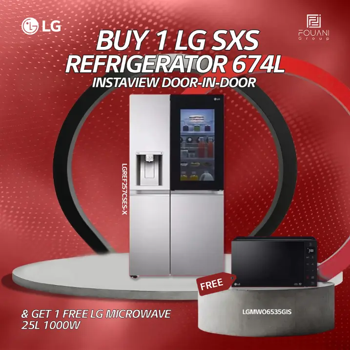 LG SxS Refrigerator 674L (GC-X257CSES) InstaView Door-in-Door