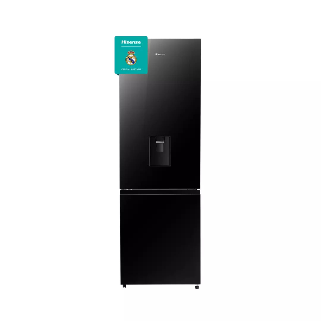 Hisense Bottom Freezer Refrigerator 349L (349DR) Black Glass Doors With Dispenser