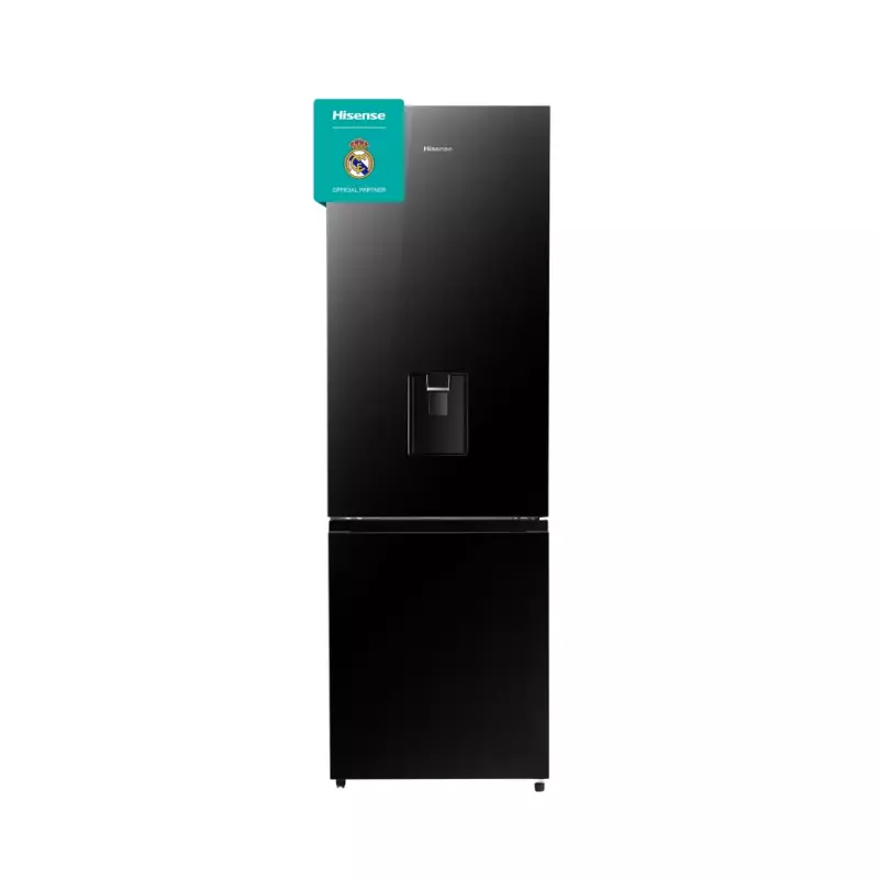 Hisense Bottom Freezer Refrigerator 349L (349DR) Black Glass Doors With Dispenser