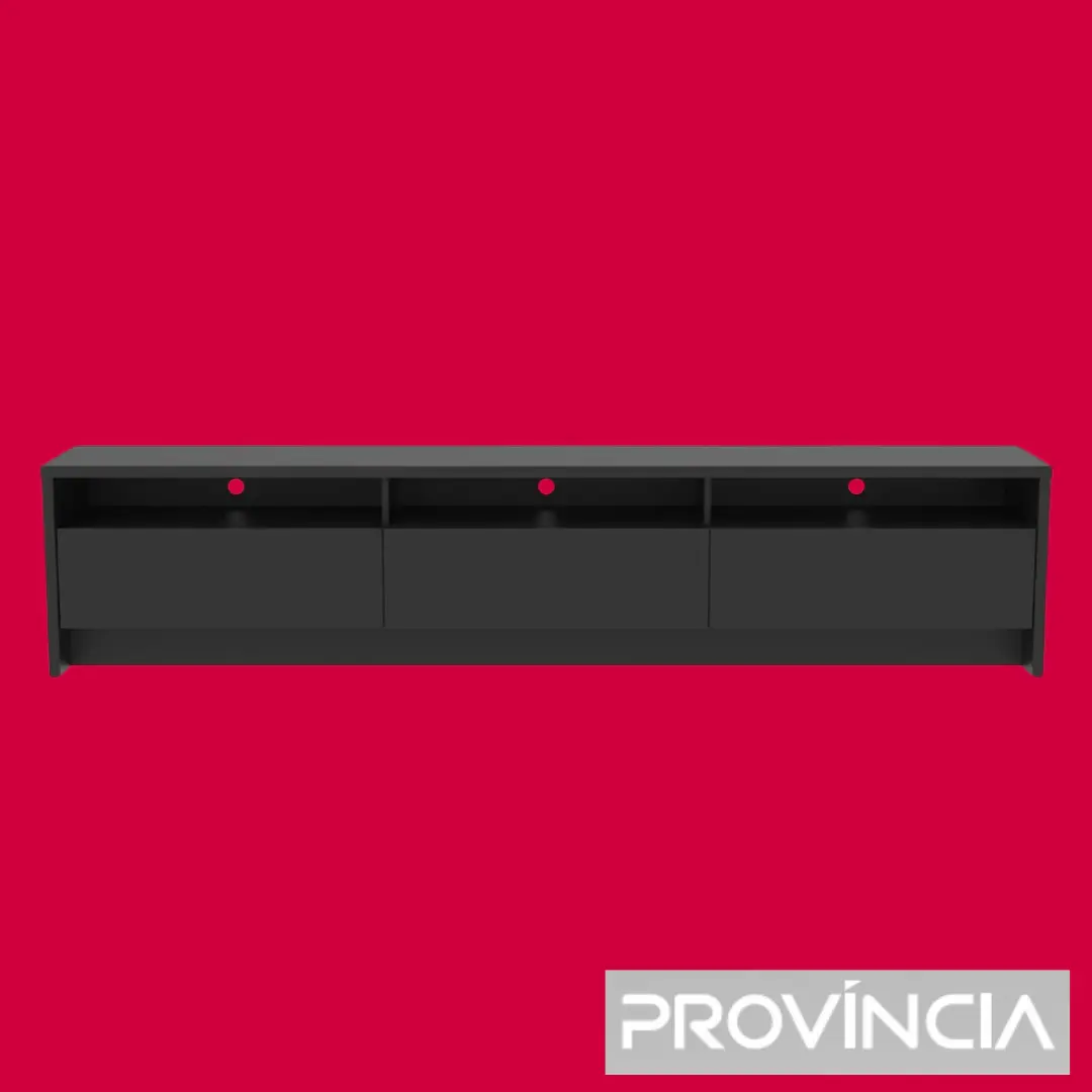 Provincia Aspen TV Stand 2.2m Preto Fosco (Black Matte)