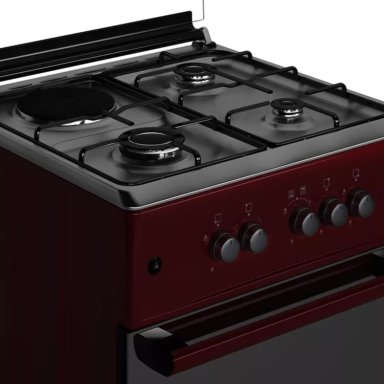 Maxi Gas Cooker 60x60 CM (3+1) Burners Red Maxi Gas Cooker 60x60 CM (3+1) Burners Red