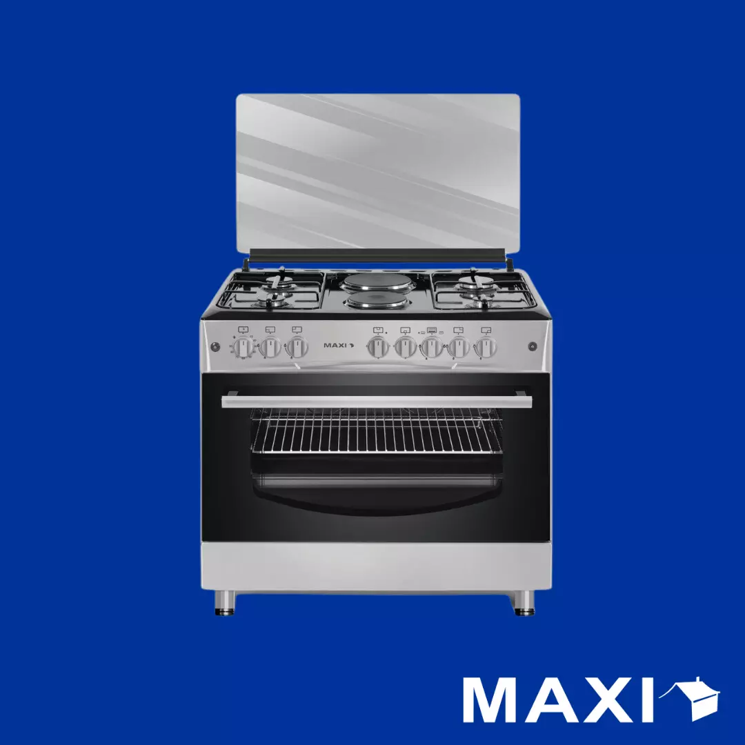 Maxi Gas Cooker 60x90 CM (4+2) Burners Black & Grey Maxi Gas Cooker 60x90 CM (4+2) Burners Black & Grey