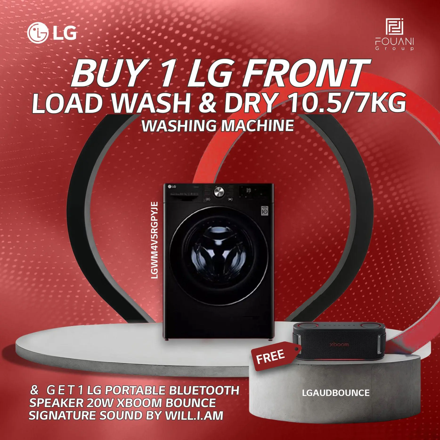 LG Front Load Wash & Dry 10.5/7KG (F4V5RGPYJE) Washing Machine LG Front Load Wash & Dry 10.5/7KG (F4V5RGPYJE) Washing Machine