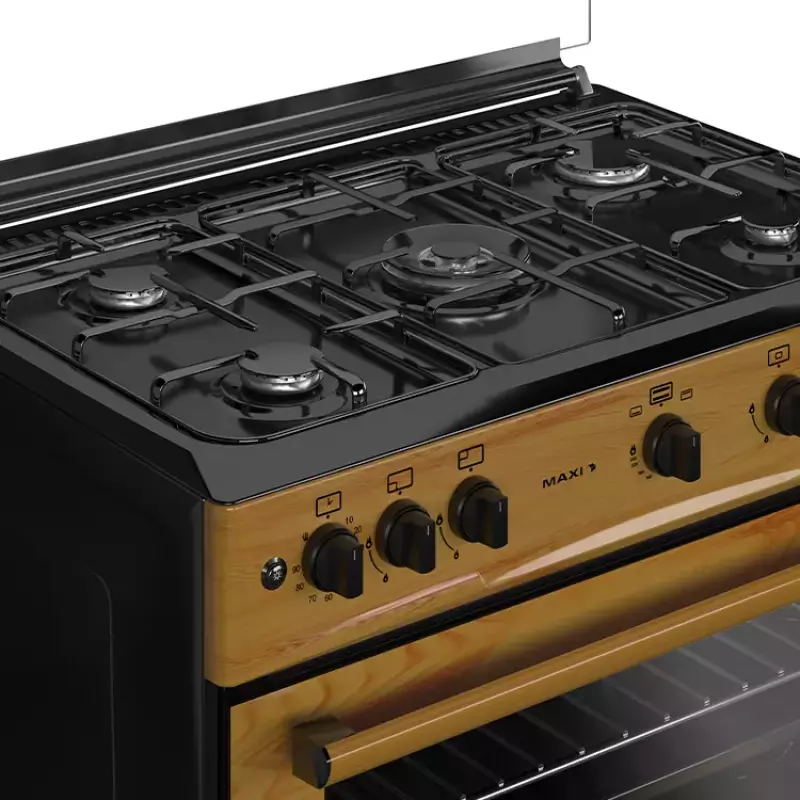 Maxi Gas Cooker 60x90 CM (5) Burners Wood