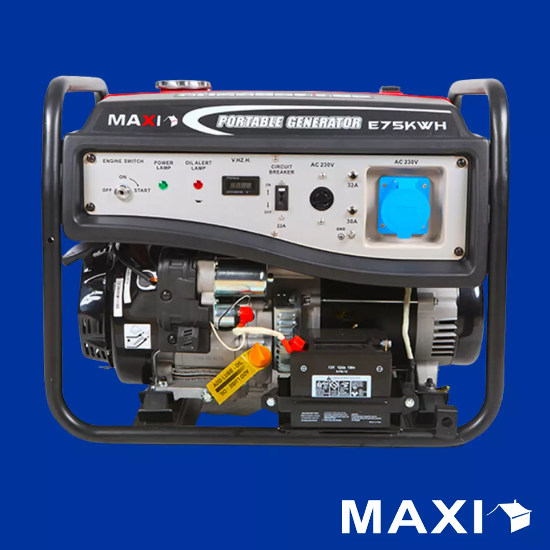 Maxi Generator 9.3kVa | 7.5kW | with Key & Wheels (E75KWH) Maxi Generator 9.3kVa | 7.5kW | with Key & Wheels (E75KWH)