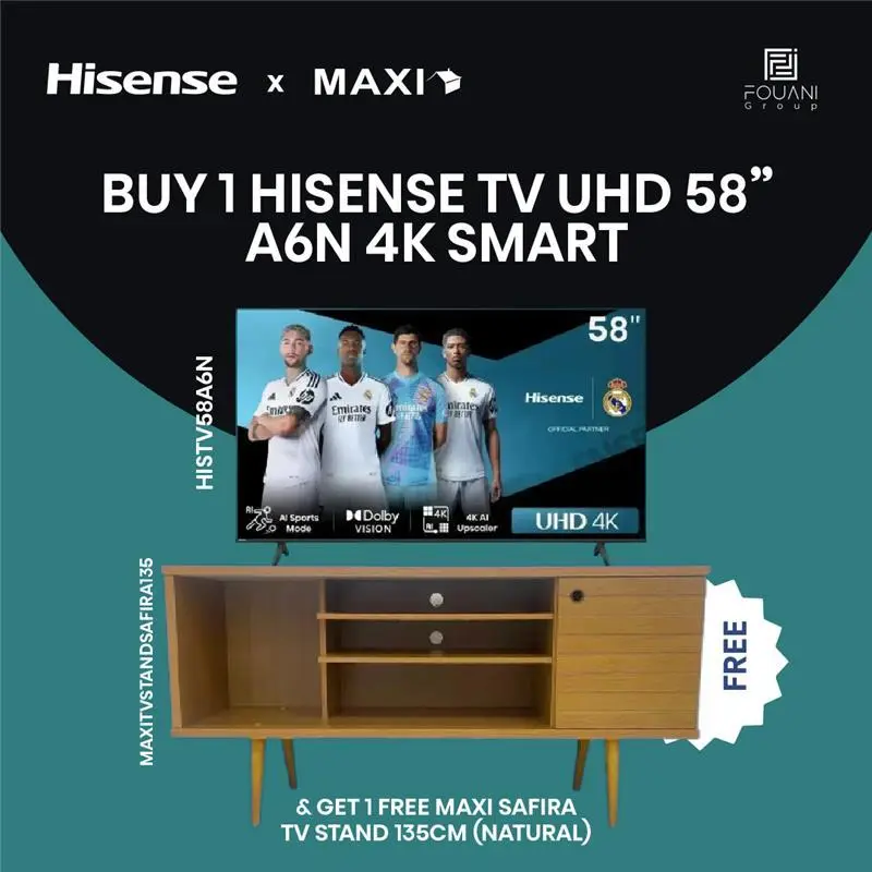 Hisense TV UHD 58 Inch A6N 4K Smart