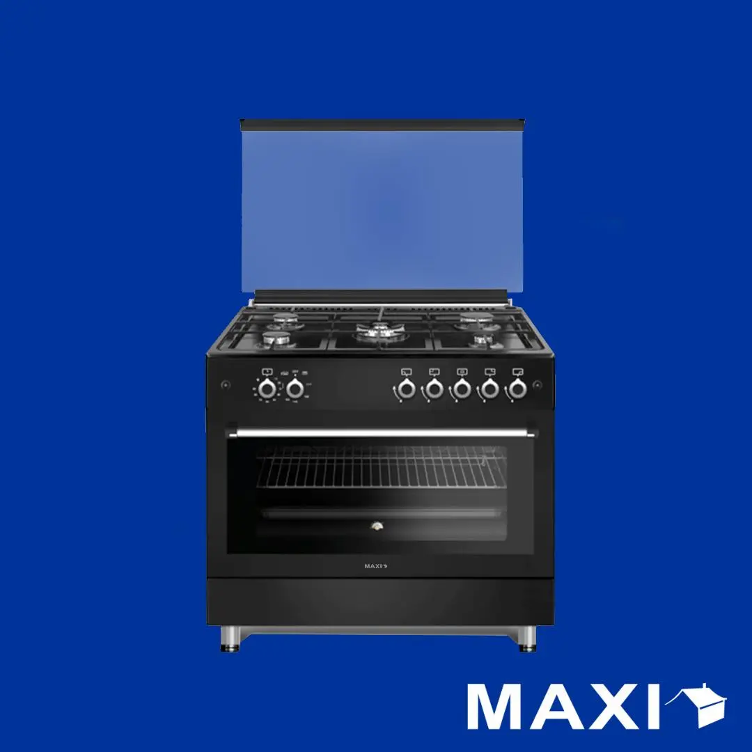 Maxi Gas Cooker 60x90 CM (5) Burners Shine Line Black Matte (FK961MBB) Maxi Gas Cooker 60x90 CM (5) Burners Shine Line Black Matte (FK961MBB)