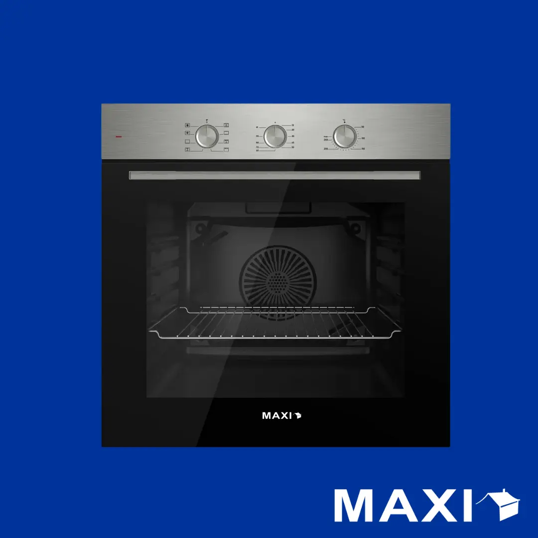 Maxi Electric Built-in Oven 60CM (QBP7SSM) Black & Inox
