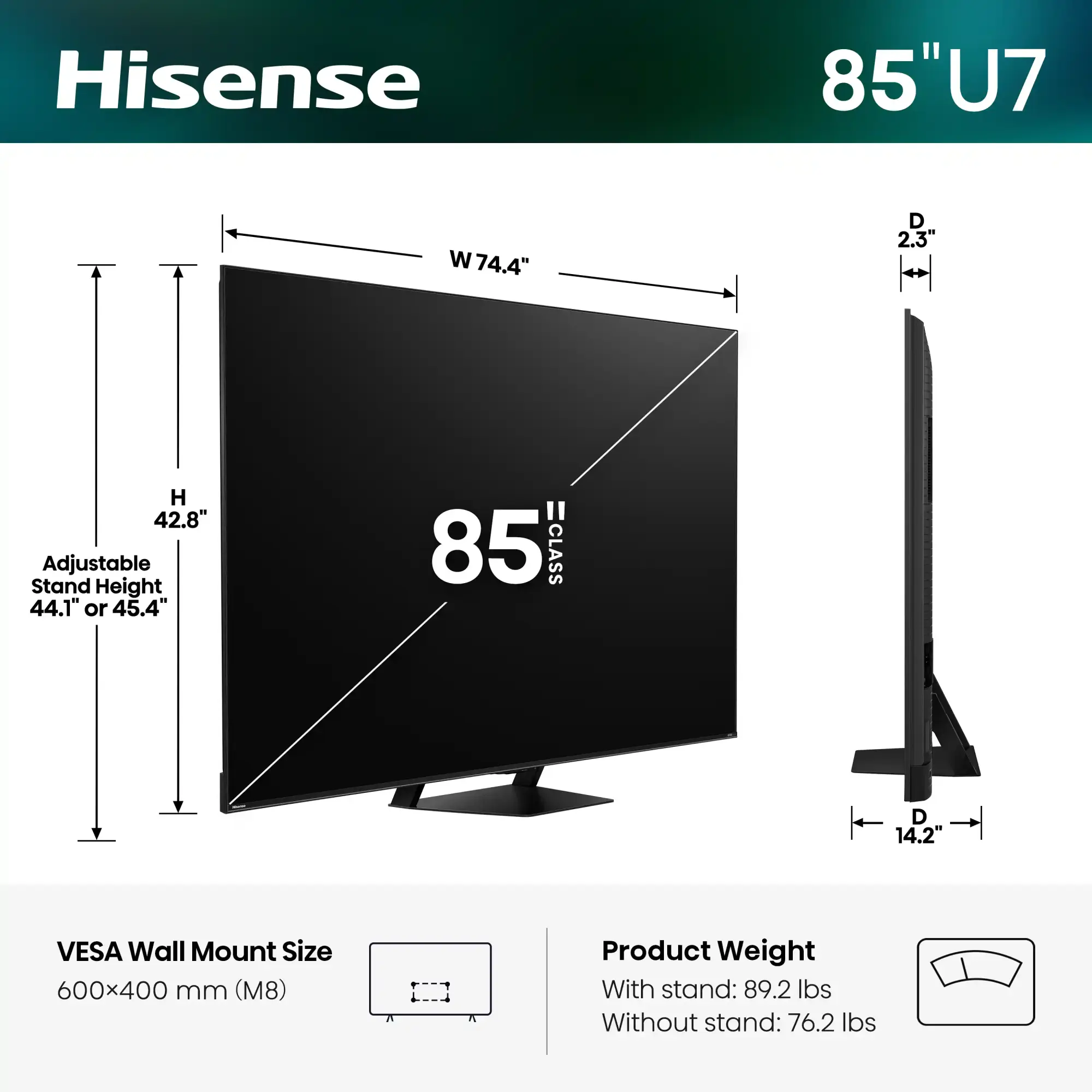 Hisense TV ULED 85 Inch U7S 4K Smart Mini-LED 144Hz TV VIDAA U9 Hisense TV ULED 85 Inch U7S 4K Smart Mini-LED 144Hz TV VIDAA U9