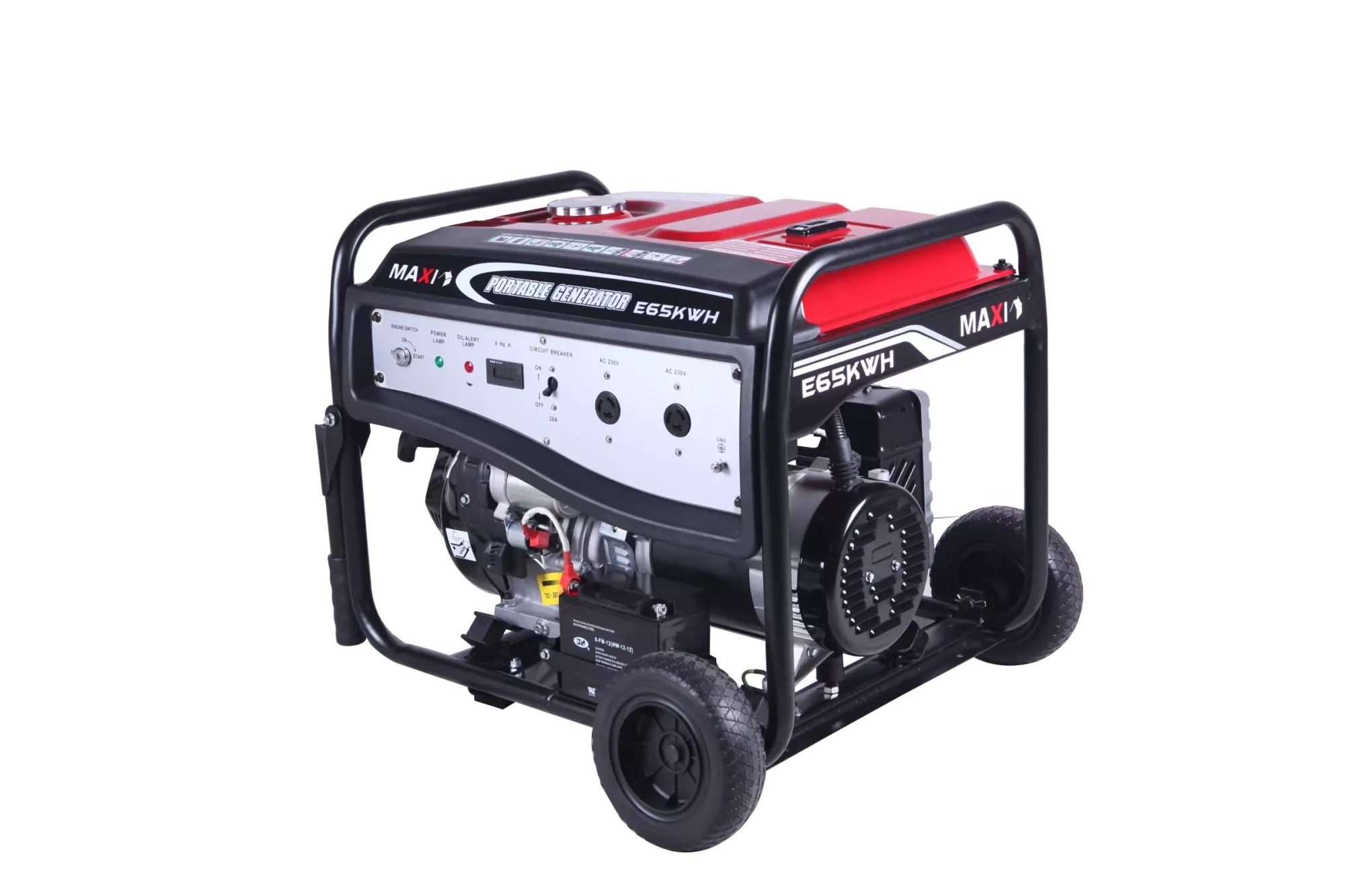Maxi Generator 8.1kVa | 6.5kW | with Key & Wheels (E65KWH) Maxi Generator 8.1kVa | 6.5kW | with Key & Wheels (E65KWH)