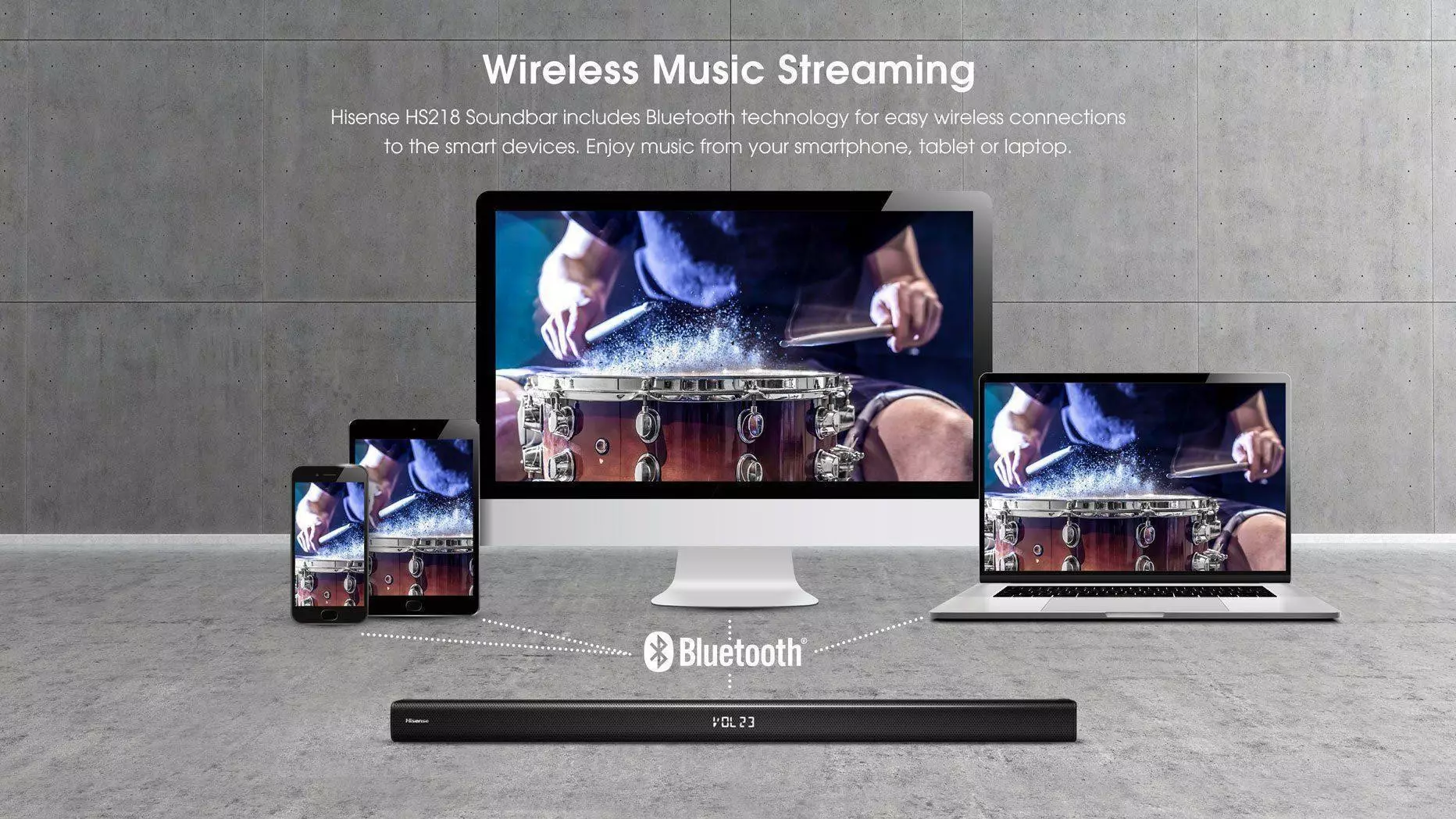 Hisense Soundbar with Subwoofer 200W 2.1CH (HS218) Hisense Soundbar with Subwoofer 200W 2.1CH (HS218)